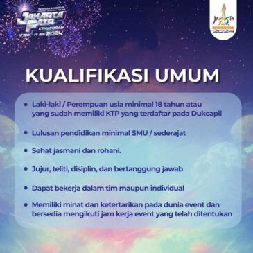 Jakarta Fair tahun 2024 buka Lowongan Kerja nih