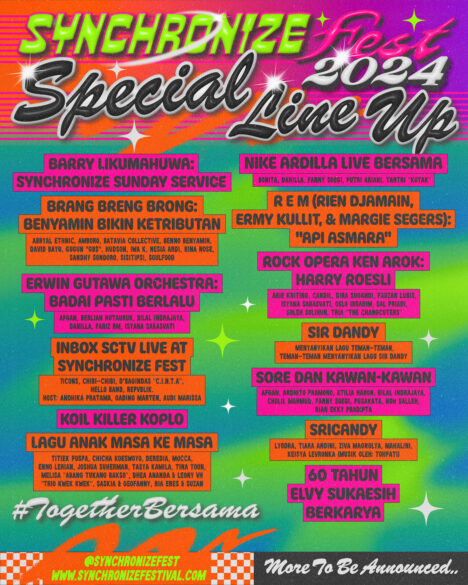 13 Line up Special #TOGETHERBERSAMA Tonton di Acara SYNCHRONIZE FEST 2024
