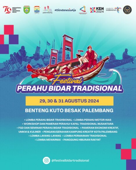 Festival Perahu Bidar Tradisional 2024 di Palembang