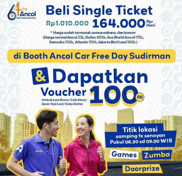 HUT 64 Ancol 21-23 Des’24, Promo Single Tiket Rp 164.000 Seluruh Wahana