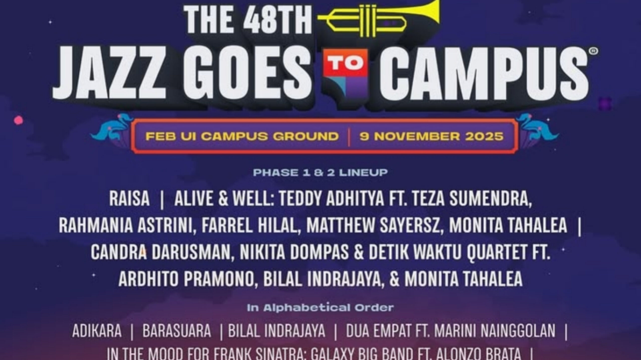 Bikin Merinding! The 48th Jazz Goes to Campus Siap Guncang Depok dengan Lineup Spektakuler