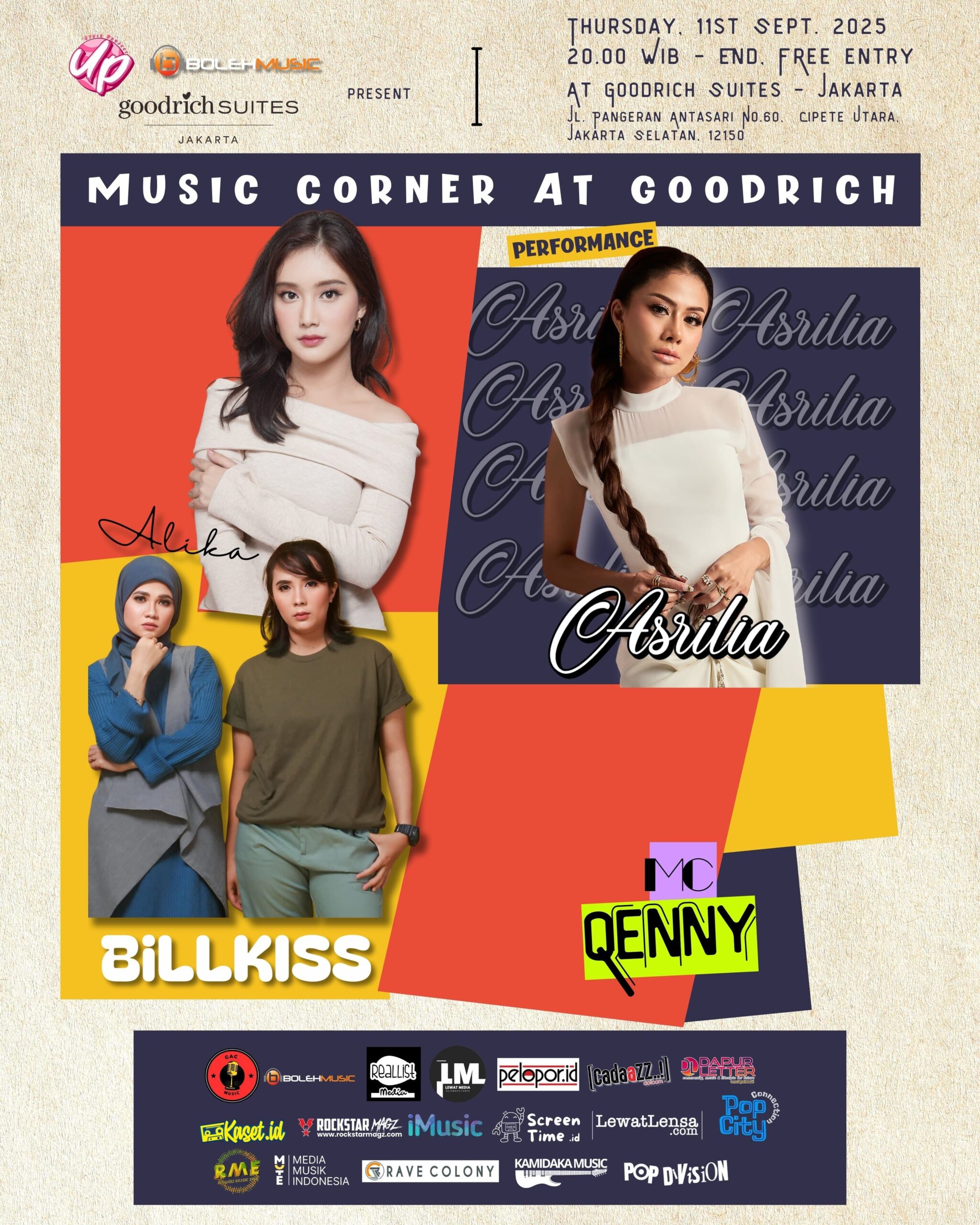 Music Corner at Goodrich: Malam Hangat Bersama Alika, Asrilia, dan Billkiss