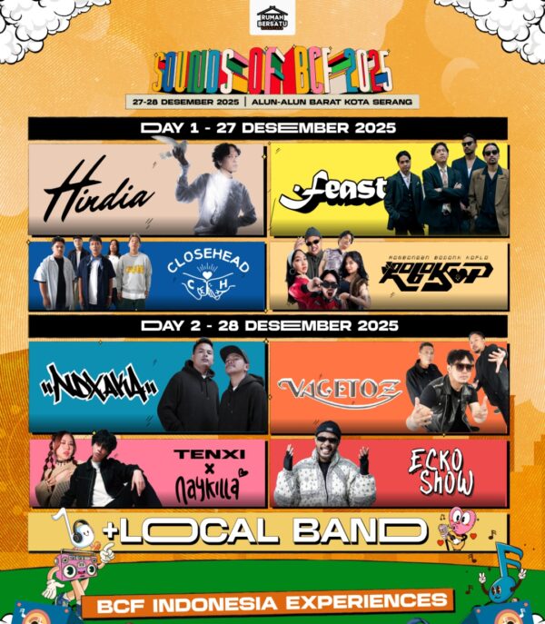Sounds of BCF 2025 Digelar di Kota Serang, Ini Jadwal dan Daftar Artis