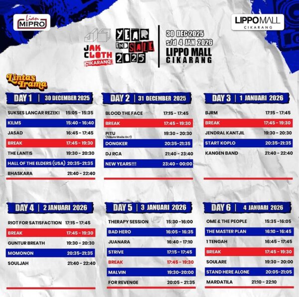 Rundown Jakcloth Cikarang 2025, year end Sale