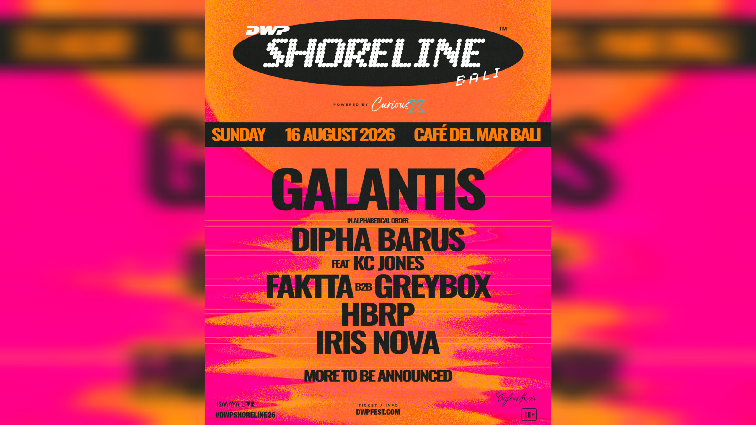DWP Shoreline Bali 2026 Resmi Digelar di Cafe Del Mar, Galantis Jadi Headliner